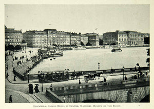 1900 Print Stockholm Sweden City Capital Cityscape Architecture Historic BVM1