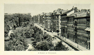 1900 Print Stockholm Sweden City Street Cityscape Architecture Historic BVM1