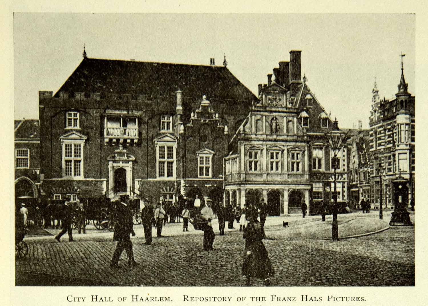 1900 Print Haarlem City Hall Architecture The Netherlands Holland Historic BVM1