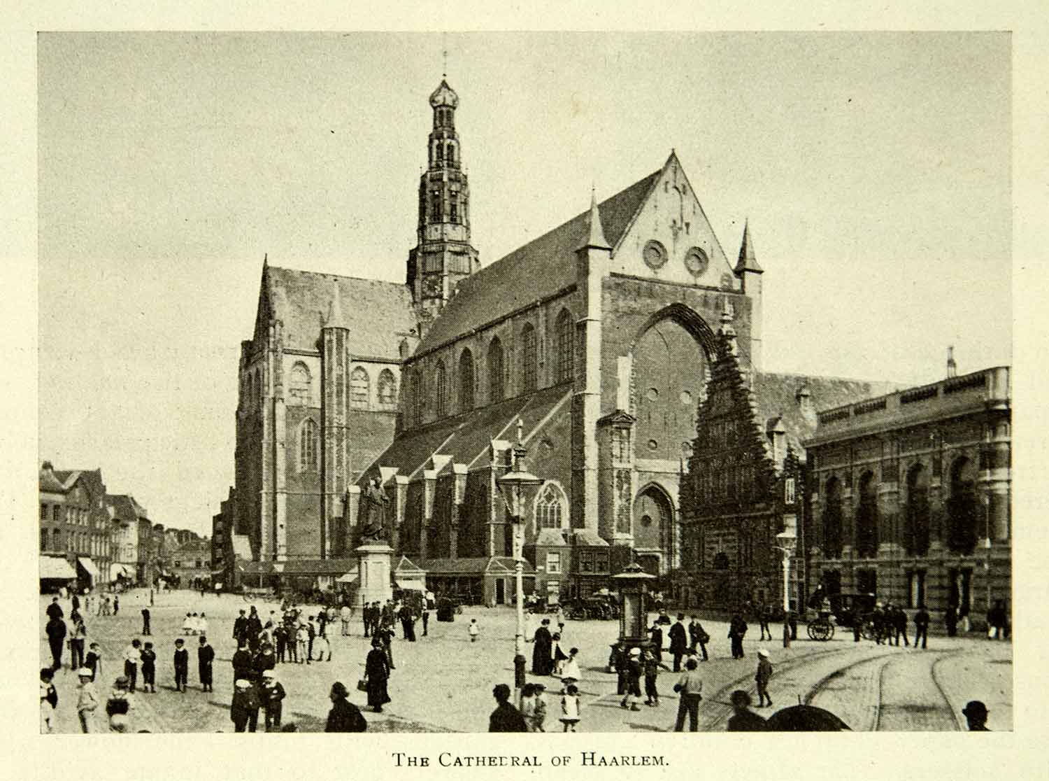1900 Print Grote Kerk St. Bavokerk Haarlem Church The Netherlands Holland BVM1