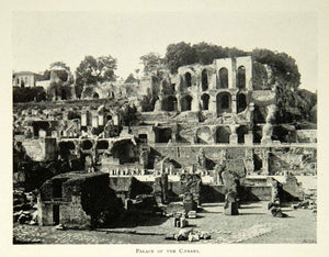 1901 Print Palace of the Caesars Ruins Roman Rome Palatine Archaeology BVM1