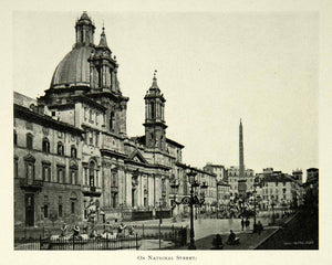 1901 Print Via Nazionale Street Rome Architecture Buildings Historic Italy BVM1