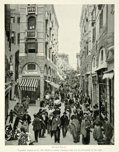 1901 Print Rialto Street Venice Vegetable Market Buildings People Historic BVM1