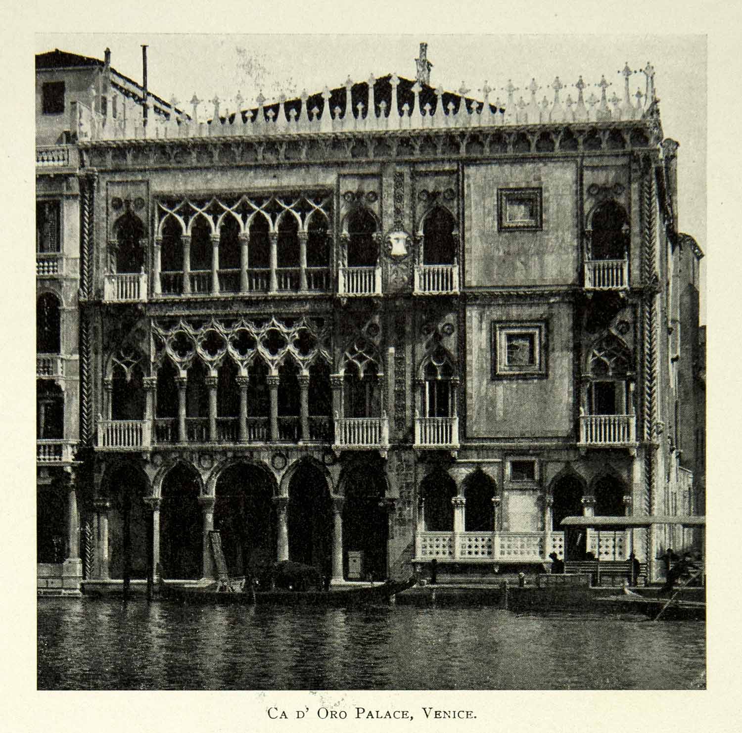 1901 Print Ca d'Oro Palace Palazzo Santa Sofia Venice Architecture Historic BVM1