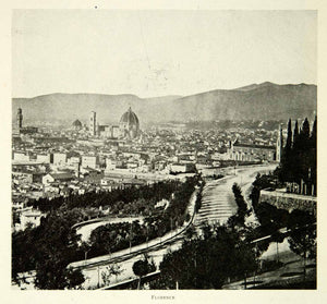 1902 Print Florence Italy Firenze Italian City Cityscape Historic Image BVM1