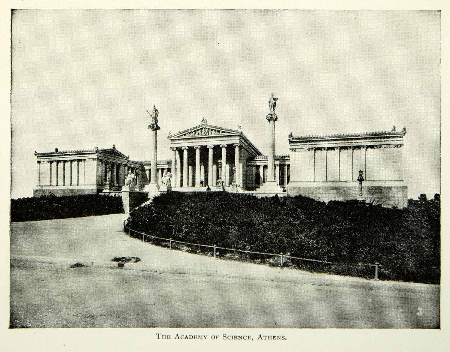 1902 Print Academy of Athens Greece Building Architecture Historic Landmark BVM1