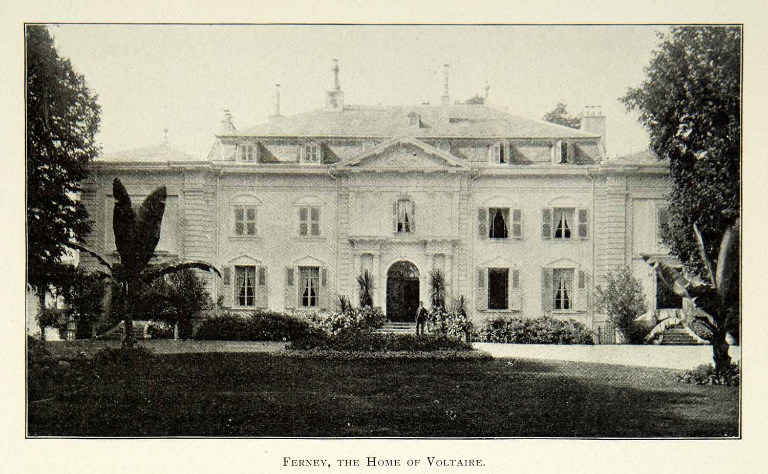 1902 Print Ferney France Town Chateau Voltaire Home House Historic Image BVM1