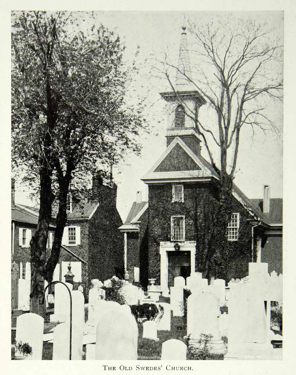 1902 Print Holy Trinity Old Swedes Church Wilmington,Delaware Historic Site BVM1