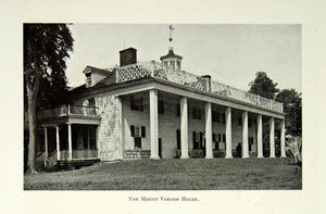 1903 Print Mount Vernon President George Washington Home Historic House BVM1