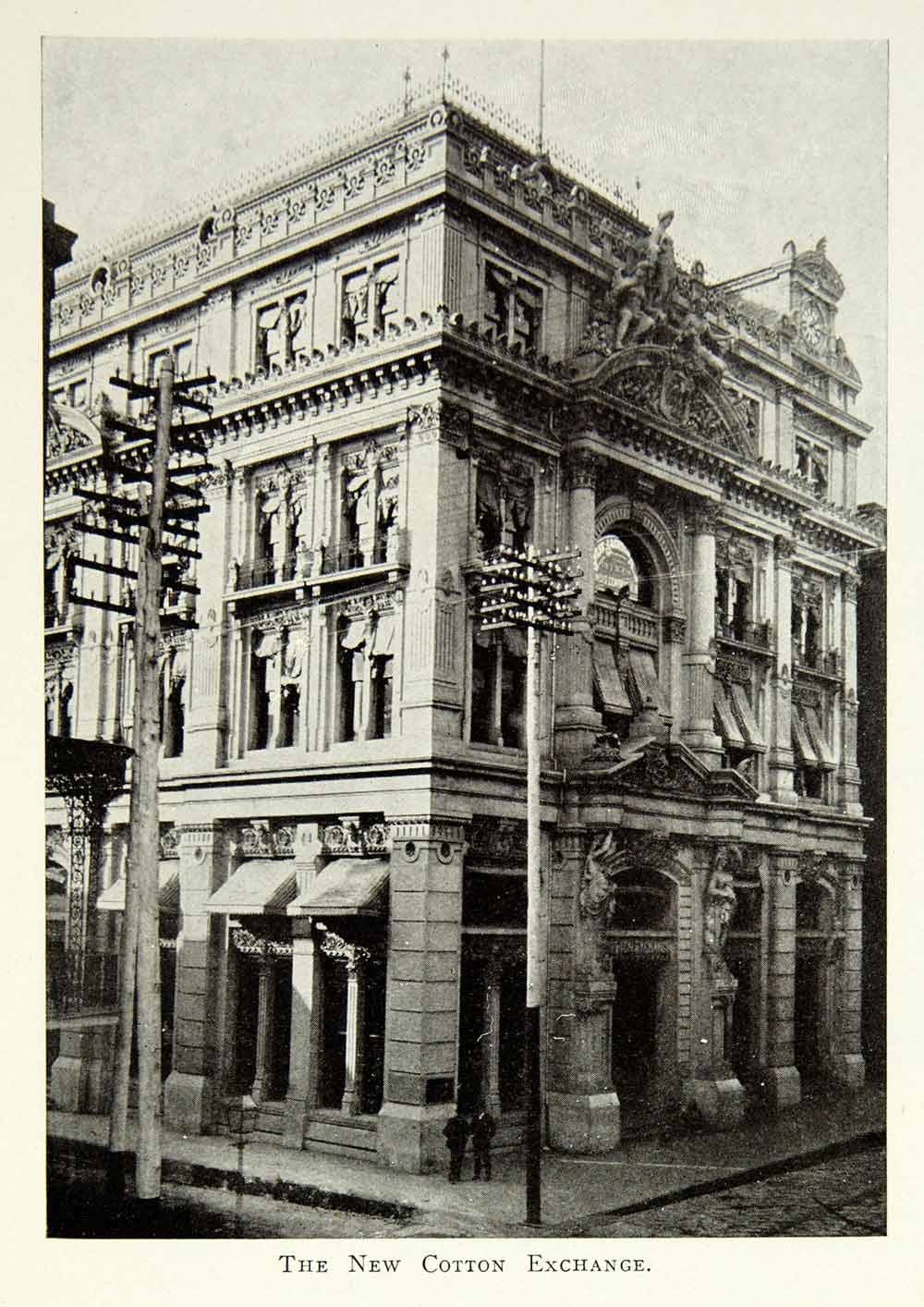 1903 Print New Orleans Cotton Exchange Building City Architecture Historic BVM1