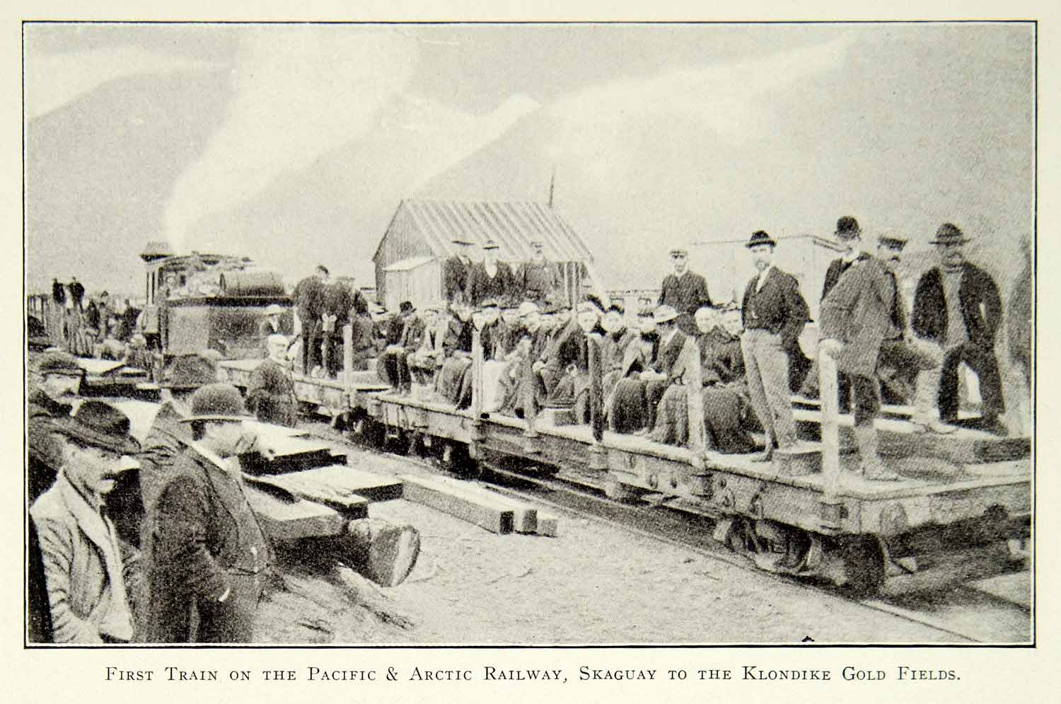 1903 Print Pacific & Arctic Railway Train Skagway Alaska Gold Rush Historic BVM1