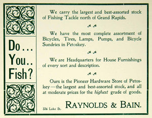 1900 Ad Raynolds & Bain Pioneer Hardware Store 326 Lake Street Petoskey MI BVM1