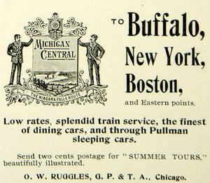 1902 Ad Vintage Michigan Central Railway Railroad Train Niagara Falls Route BVM1