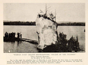 1907 Print Woman Face Island Blessed Hiawatha Spirit Land Drama Boat Water BVM2