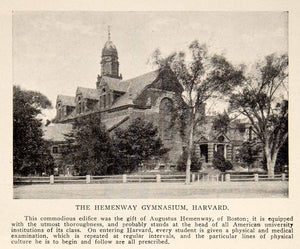 1907 Print Henenway Gymnasium Harvard Augustus Boston Cambridge Physical BVM2