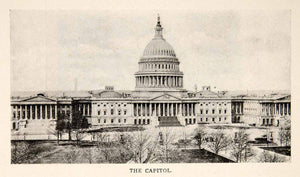 1908 Print Washington Nations's Capital Building District Columbia Dome BVM2