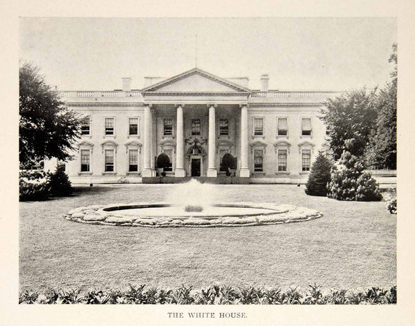 1908 Print The White House Washington D C Pennsylvania Avenue