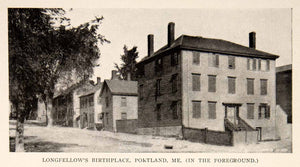 1908 Print Longfellow Henry Wadsworth Birthplace Portland Maine Poet BVM2