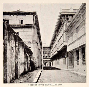 1908 Print Street Wall City Intramuros Manila Philippines Bay Fort Santiago BVM2 - Period Paper
