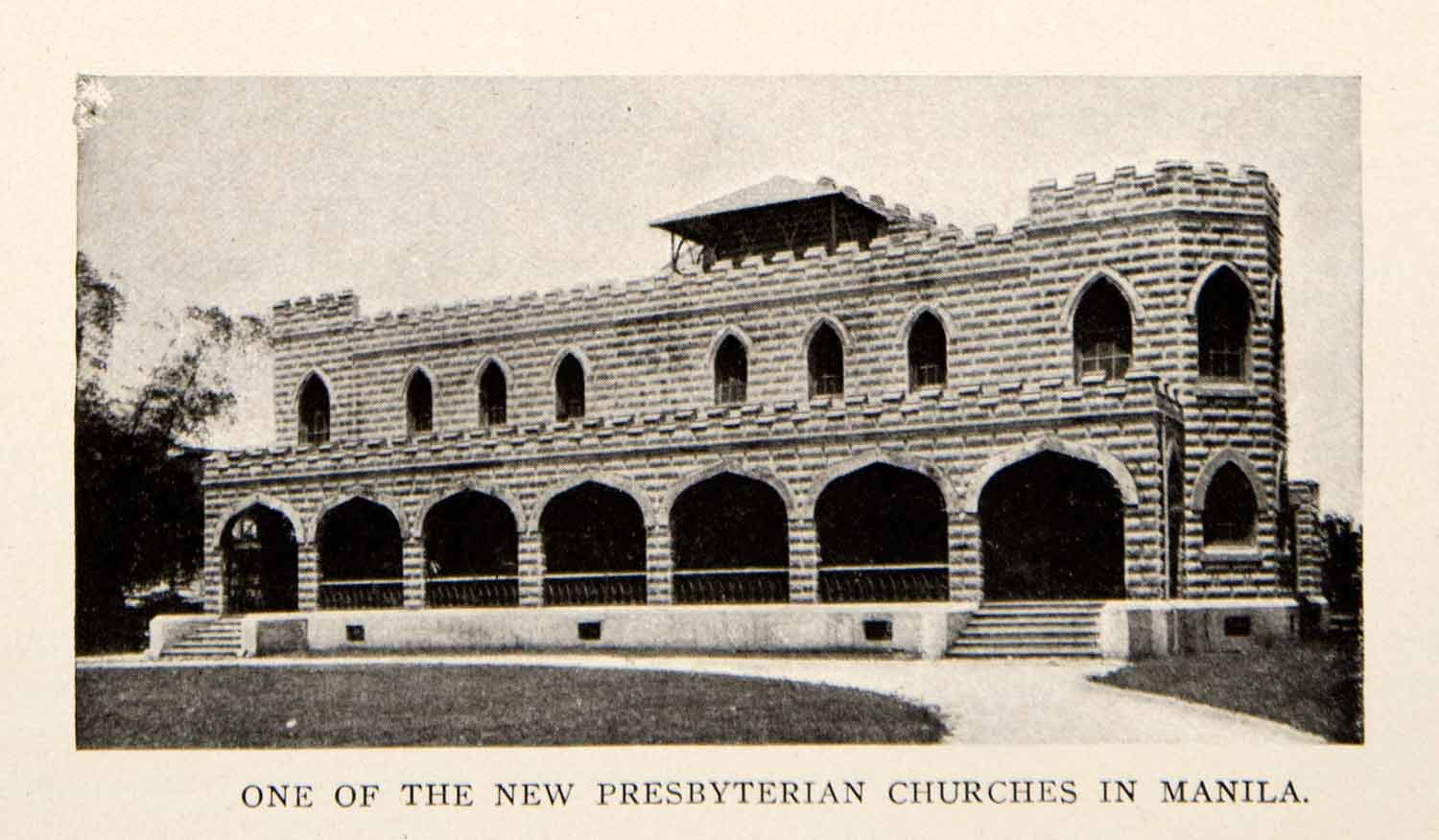 1908 Print Presbyterian Church Manila Philippines Religion Worship BVM2