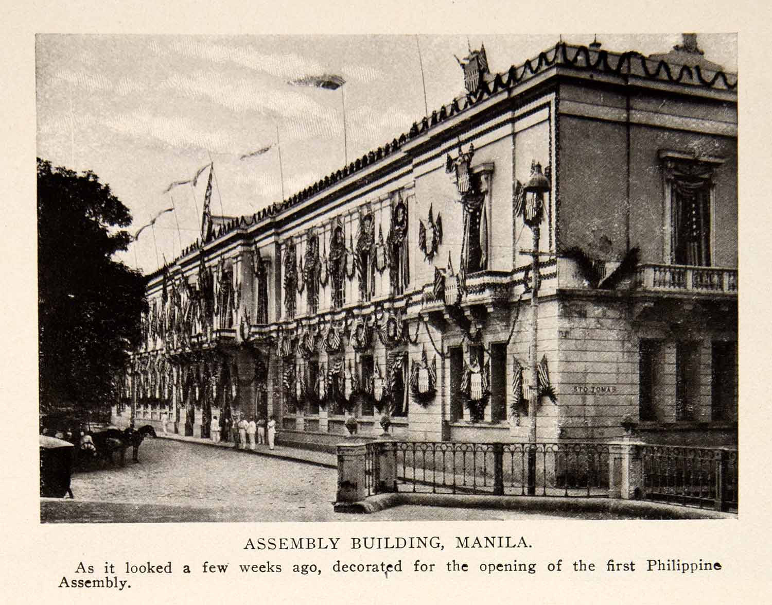 1908 Print Assembly Building Manila Congress Legislature Doane Ralph BVM2