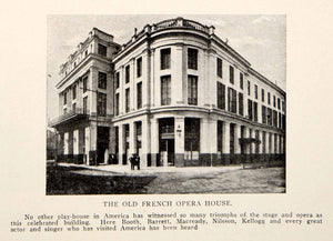 1908 Print Old French Opera House Booth Barrett Macready Nilsson Kellog Act BVM2