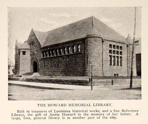 1908 Print Howard Memorial Library Louisiana Historical Reference Howard BVM2