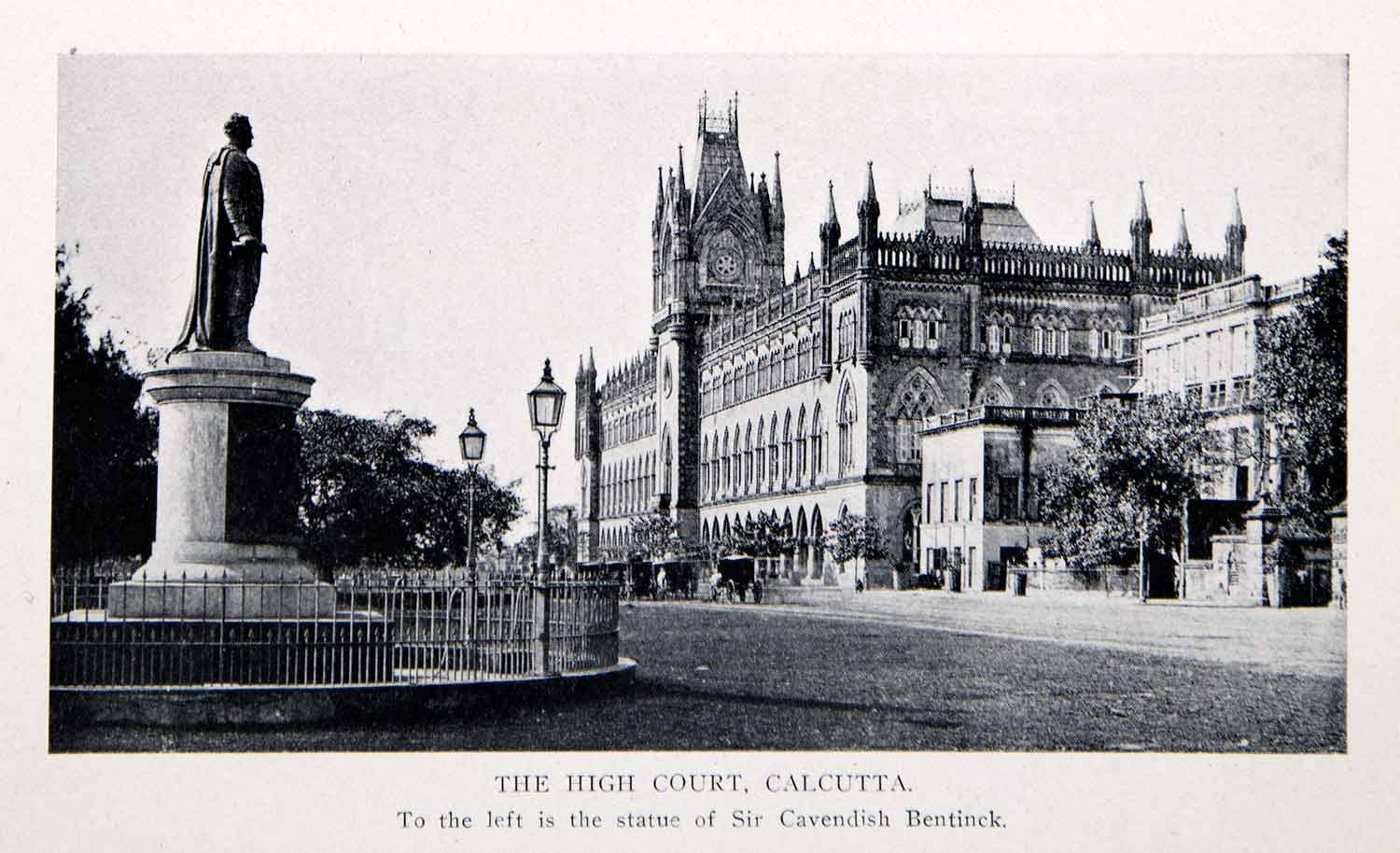 1911 Print High Court Calcutta Statue Sir Cavendish Bentinck Pandit BVM2