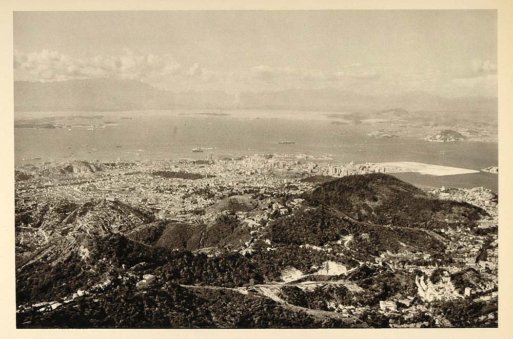 1937 Panorama Rio de Janeiro Photogravure Peter Fuss - ORIGINAL PHOTOGRAVURE BZ1
