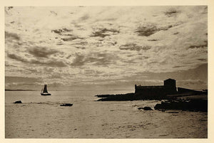 1937 Sunset Sea Fort Salvador Bahia Brazil Photogravure - ORIGINAL BZ1