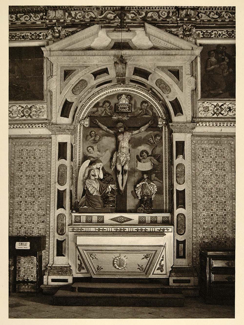 1937 Altar Interior Cathedral Salvador Bahia Brazil - ORIGINAL PHOTOGRAVURE BZ1