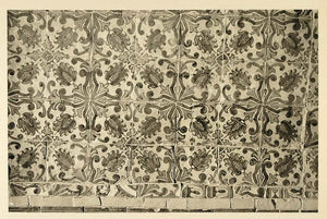 1937 Mosaic Tiles Convento Sao Francisco Olinda Brazil - ORIGINAL BZ1