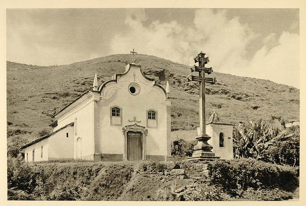 1937 Chapel Padre Faraia Ouro Preto Brazil Photogravure - ORIGINAL BZ1