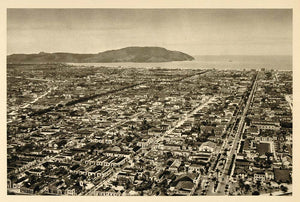 1937 Aerial View City Santos Brazil Brasil Photogravure - ORIGINAL BZ1
