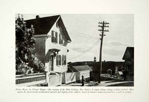 1931 Print Adams House Edward Hopper Townscape Telegraph Wires Pole Fence CA1