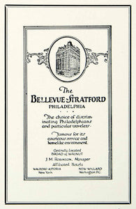 1928 Ad Bellevue-Stratford Hotel Broad Walnut Street Philadelphia PA Lodging CA1