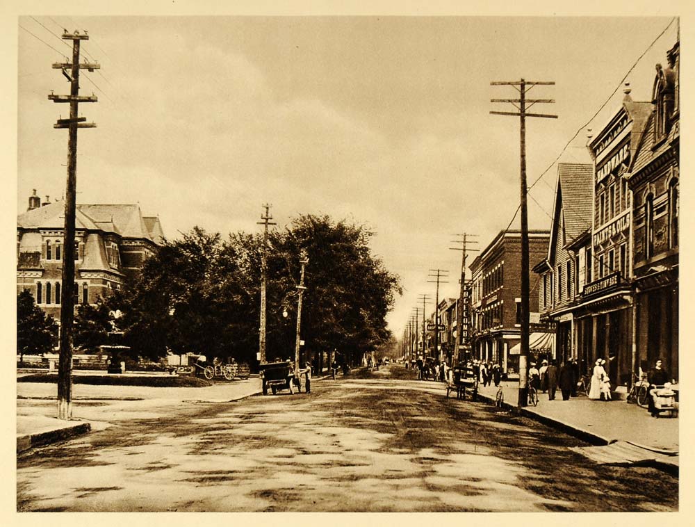 1926 Fredericton Main Street Buildings New Brunswick - ORIGINAL CAN2