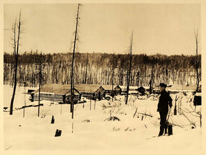 1926 Lumber Camp Northern Ontario Province Canada Snow - ORIGINAL CAN2
