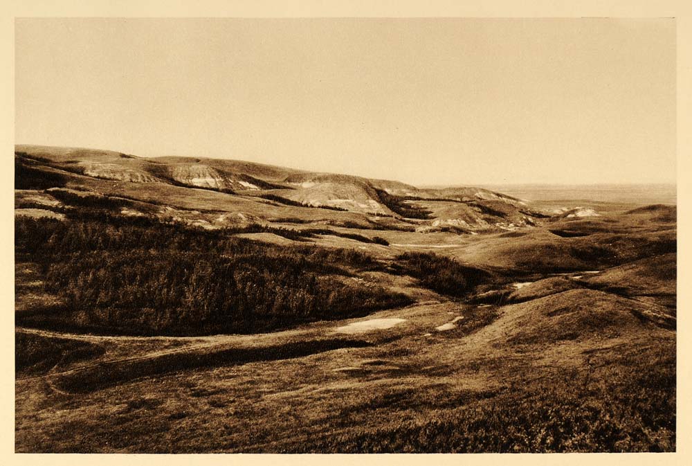 1926 Dirt Hills Prairie Landscape Saskatchewan Canada - ORIGINAL CAN2