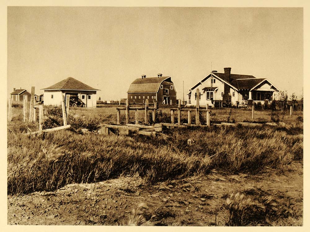 1926 Farmhouse Farm House Barn Alberta Province Canada - ORIGINAL CAN2