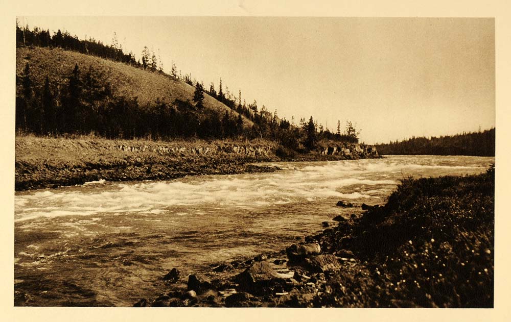 1926 Whitehorse River Rapids Yukon Territory Canada - ORIGINAL PHOTOGRAVURE CAN2