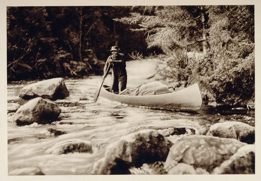 1926 Canoe Guide Batelier Laurentides Parks Quebec NICE - ORIGINAL CANADA