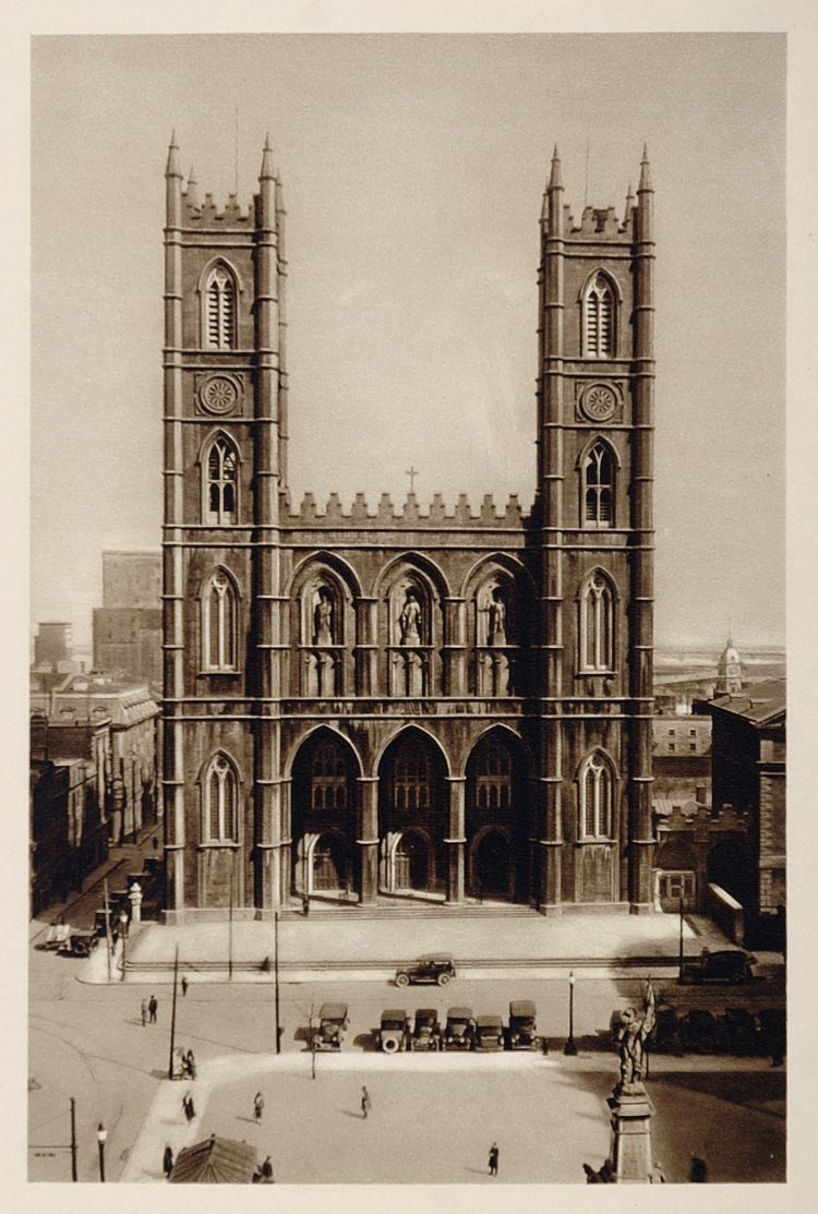 1926 Notre Dame Cathedral Church Montreal Quebec Canada - ORIGINAL CANADA