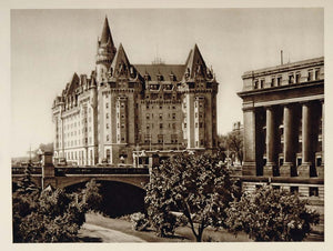 1926 Chateau Laurier Hotel Ottawa Ontario Photogravure - ORIGINAL CANADA