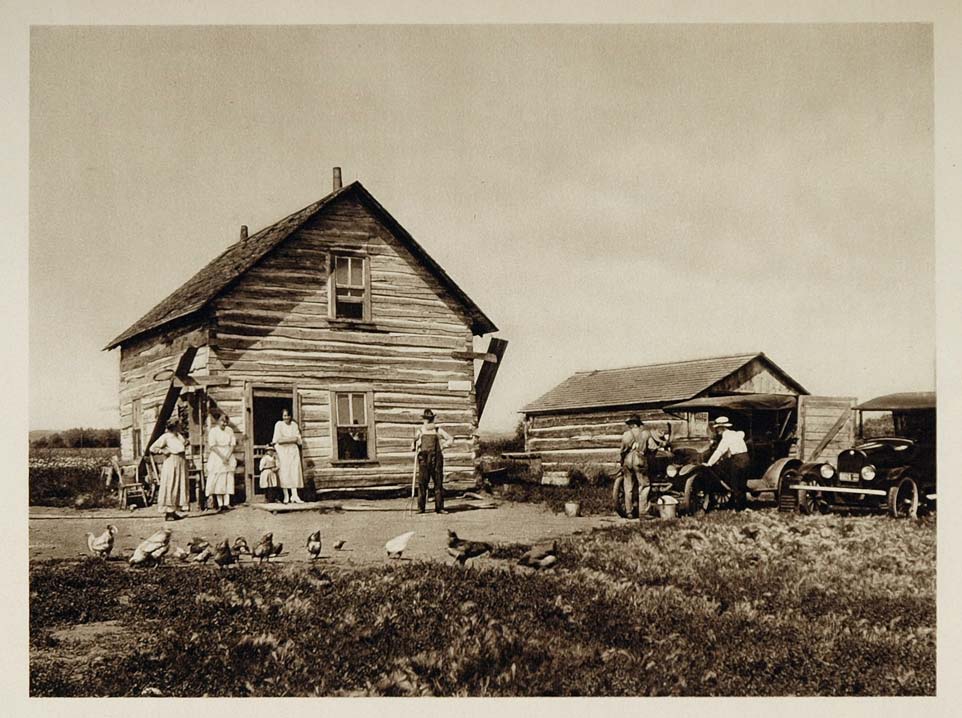 1926 Prairie Post Office Alberta Canada Photogravure - ORIGINAL CANADA