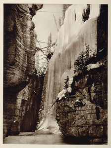 1926 Maligne Canyon Waterfall Jasper Park Alberta NICE! - ORIGINAL CANADA