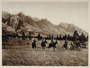 1926 Horseback Rider Snaring Valley Jasper Park Alberta - ORIGINAL CANADA