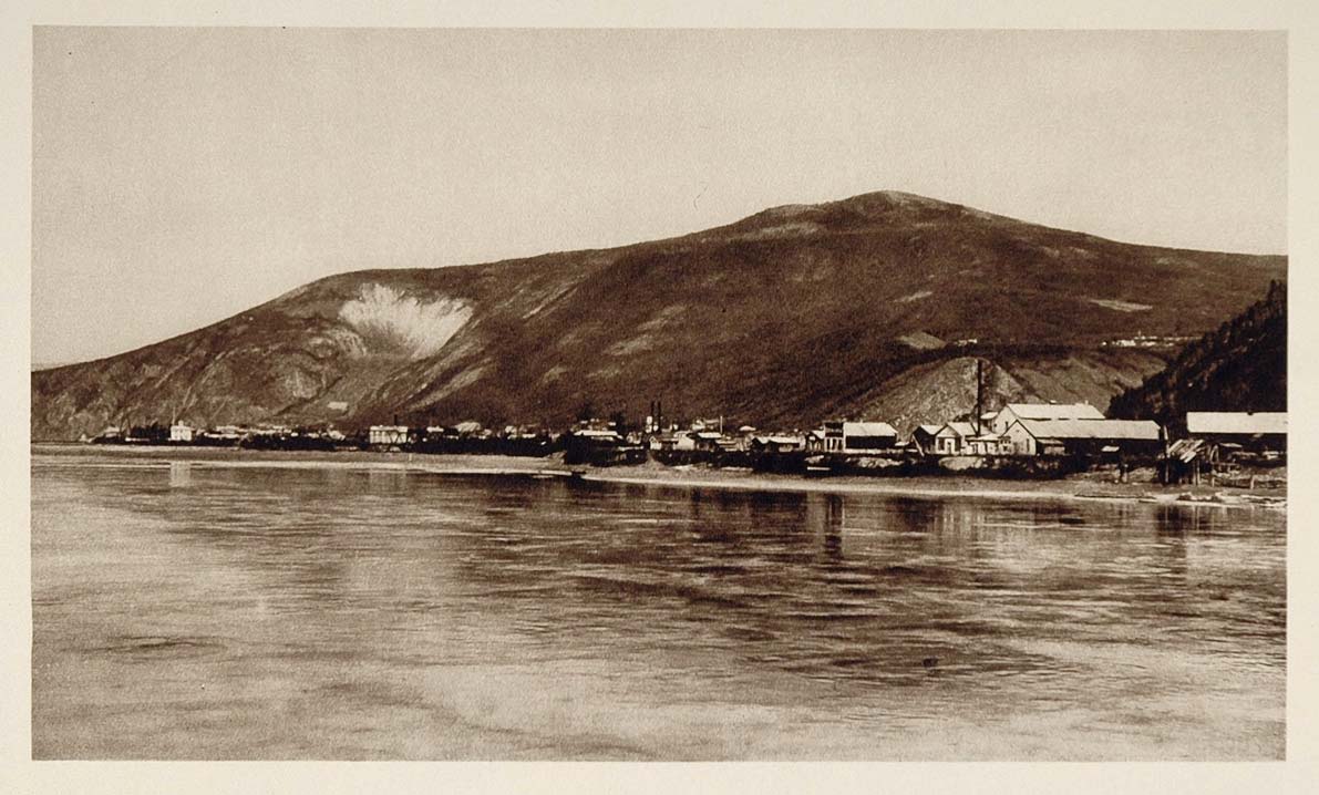 1926 Dawson City Yukon River Territory Photogravure - ORIGINAL CANADA
