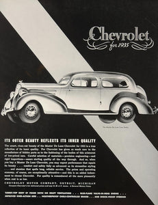 1935 Print Ad Chevrolet Master De Luxe Town Sedan - ORIGINAL ADVERTISING CARS4