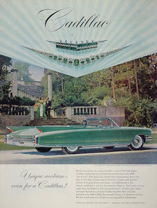 1960 Ad Green Cadillac Convertible Car Van Cleef Arpels - ORIGINAL CARS5